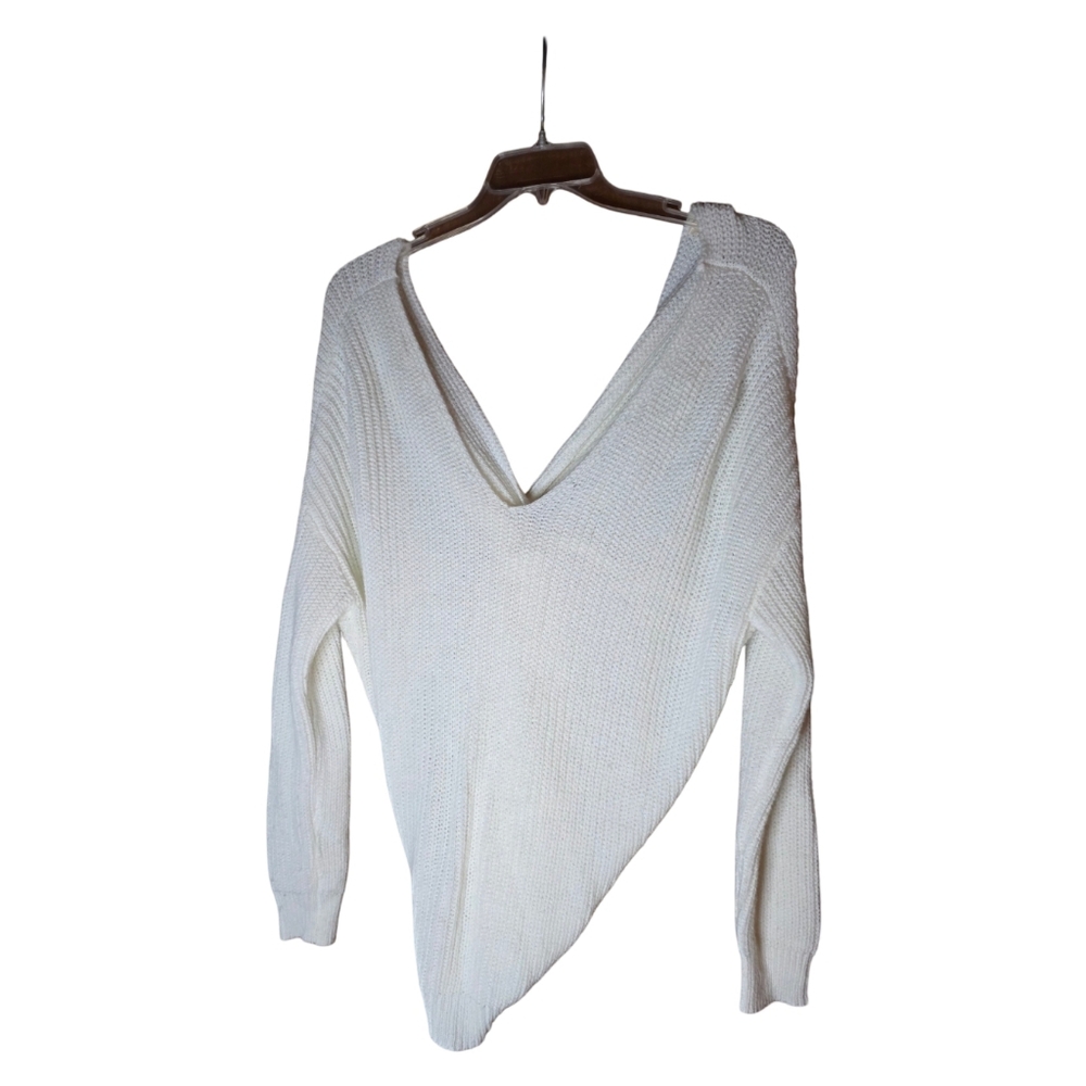 Harper Heritage White Twist-Back Sweater Size M
